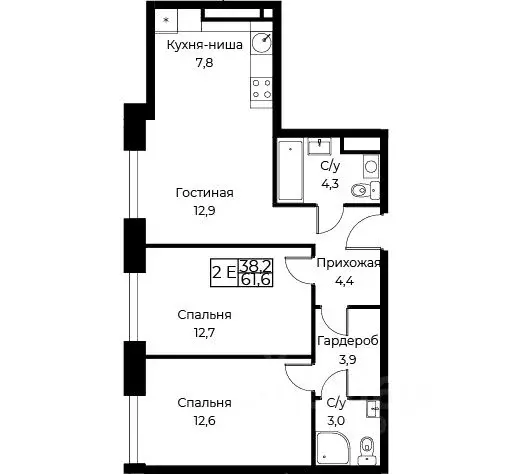 2-к кв. Москва ул. Наметкина, 10Д (61.6 м) - Фото 0