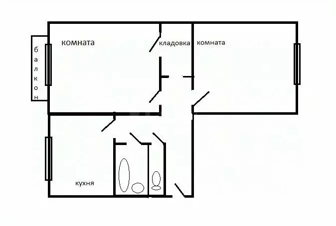 2-к кв. Тульская область, Тула Промышленный проезд, 34 (50.1 м) - Фото 1