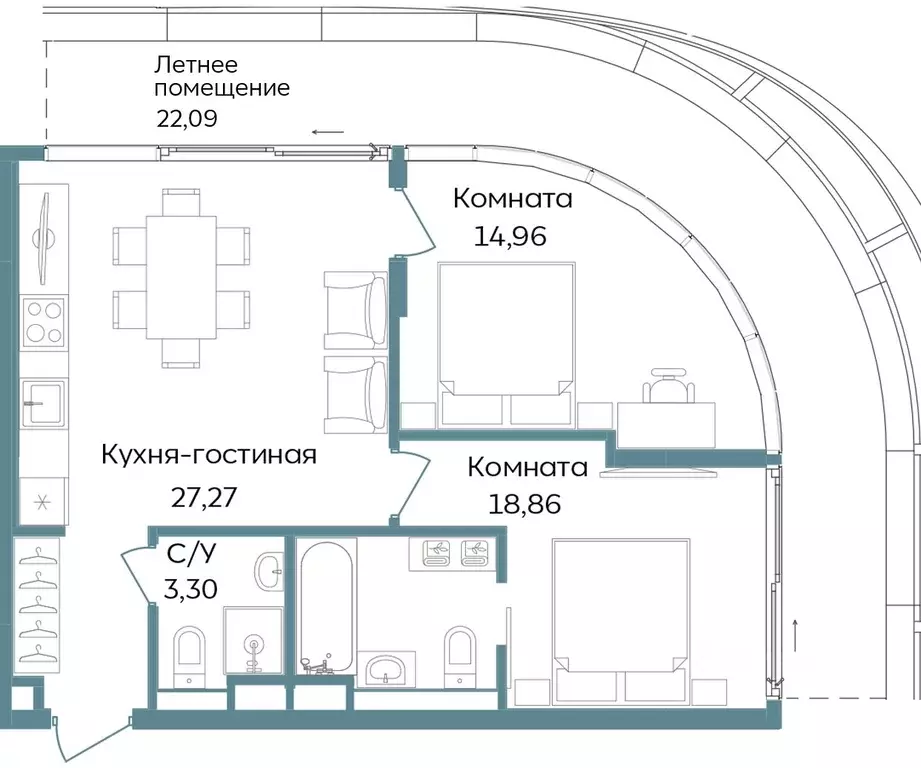 3-к кв. Крым, Саки  (86.48 м) - Фото 1