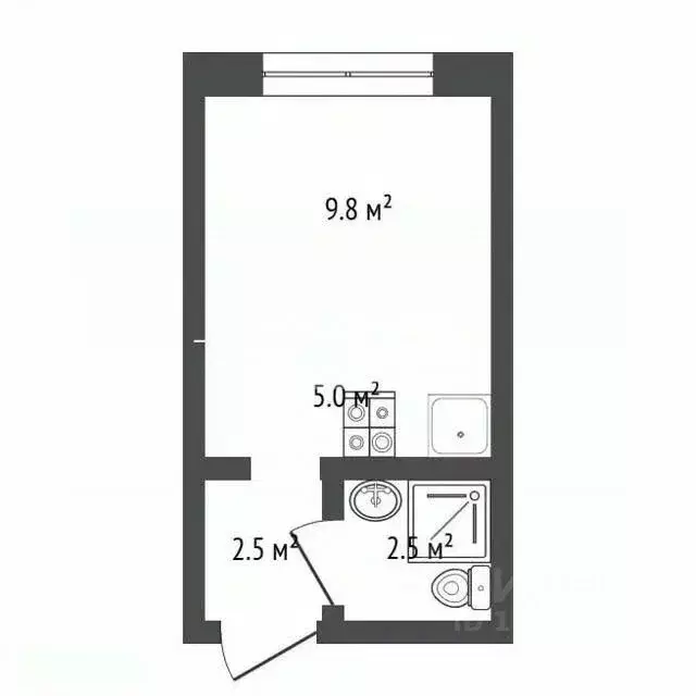 Студия Москва Амурская ул., 2к2 (20.0 м) - Фото 2