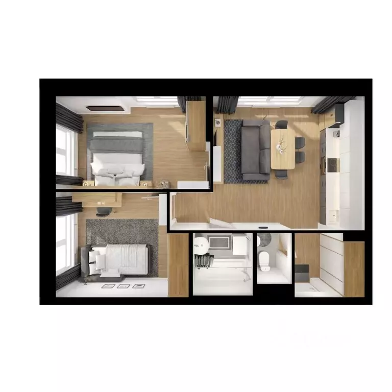 2-к кв. Московская область, Мытищи Яуза Парк жилой комплекс, к6 (49.7 ... - Фото 2