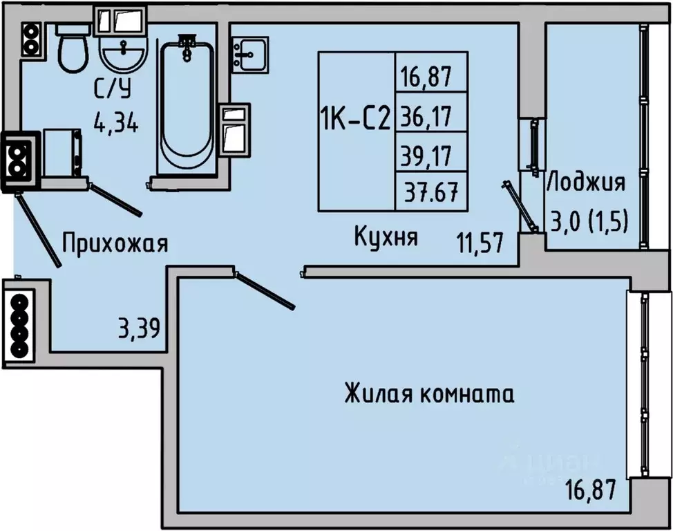 1-к кв. Ростовская область, Батайск  (37.67 м) - Фото 0