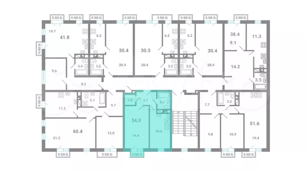 1-к. квартира, 34 м, 2/4 эт. - Фото 1