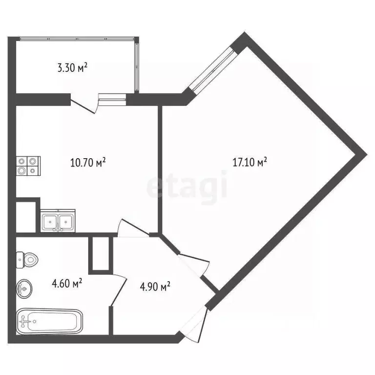 1-к кв. Санкт-Петербург Усть-Славянка тер., просп. Советский, 36к2 ... - Фото 2