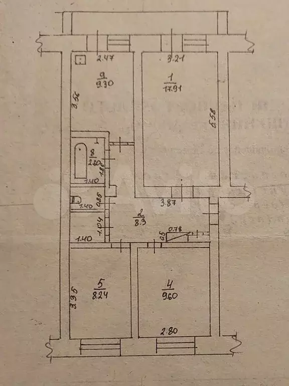 3-к. квартира, 59 м, 1/2 эт. - Фото 0