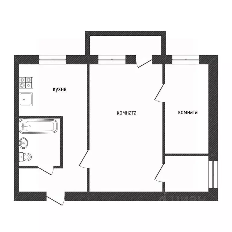 2-к кв. Ленинградская область, Кириши ул. Мира, 27 (41.5 м) - Фото 2