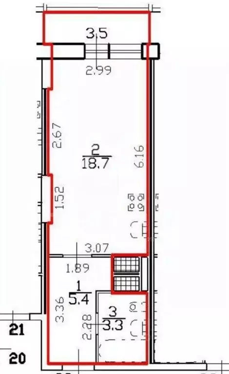 Студия Санкт-Петербург Рыбацкий просп., 18к2 (27.4 м) - Фото 1