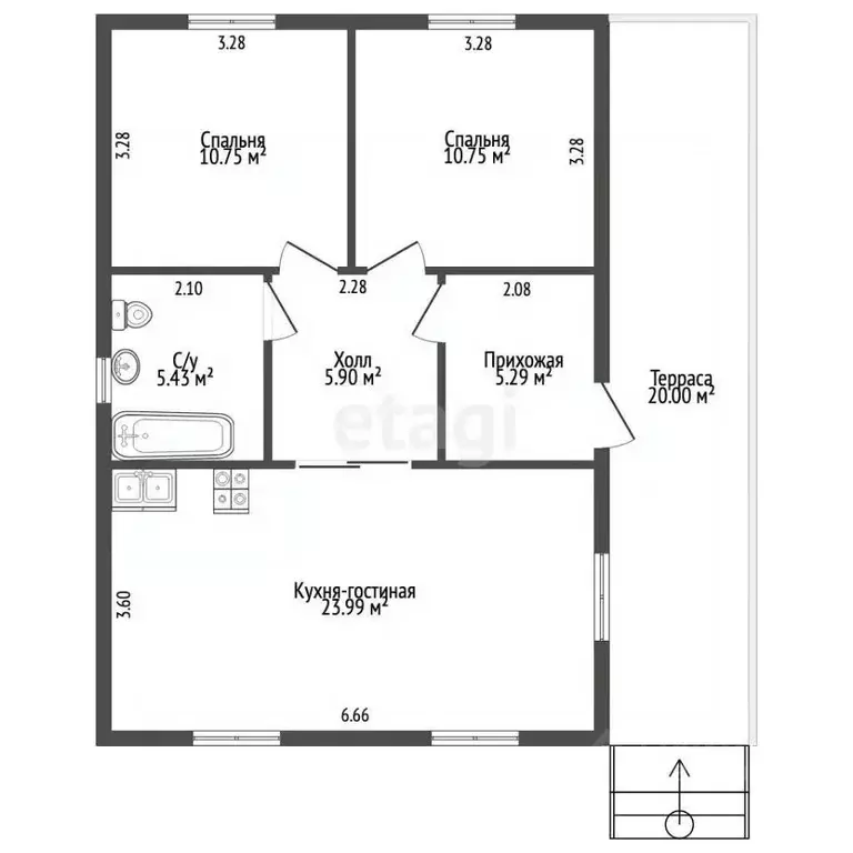 Дом в Вологодская область, д. Жилино ул. Весны, 7 (92 м) - Фото 2