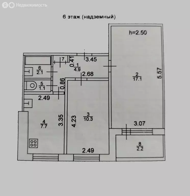 1к в 2-комнатной квартире (18 м) - Фото 0