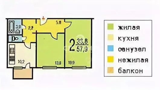 2-к кв. Москва Днепропетровская ул., 3К5 (58.0 м) - Фото 1