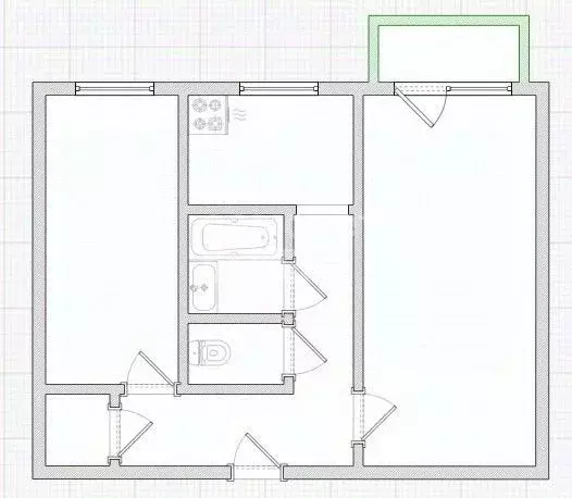 2-к кв. Тульская область, Тула Ложевая ул., 133 (43.7 м) - Фото 2
