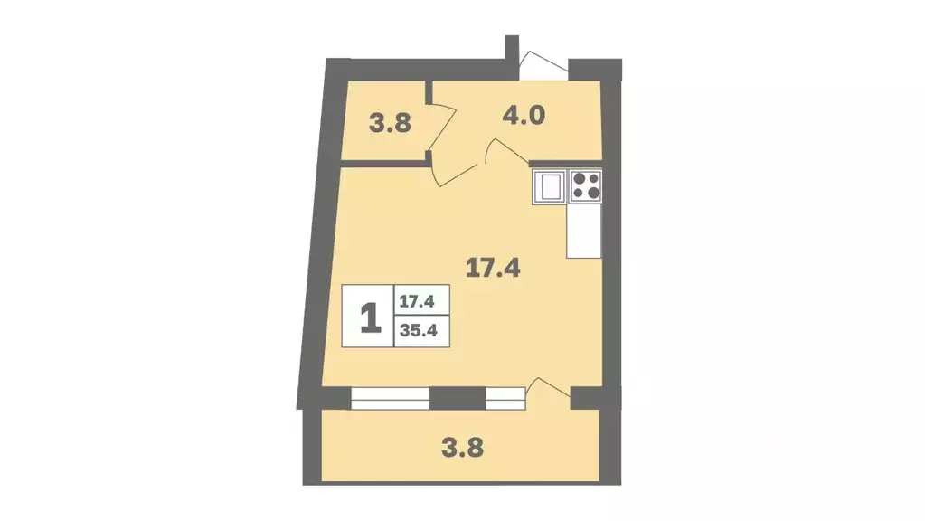 1-к кв. Башкортостан, Уфа Дагестанская ул., лит12 (35.4 м) - Фото 1