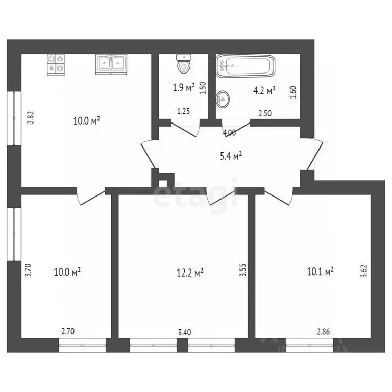 3-к кв. Оренбургская область, Оренбург Народная ул., 19 (64.0 м) - Фото 1