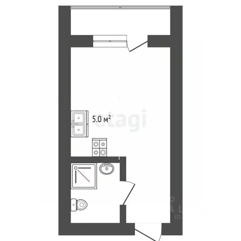 Студия Свердловская область, Екатеринбург ул. Рощинская, 26 (25.6 м) - Фото 2