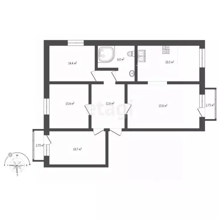 4-к кв. Московская область, Клин ул. Гагарина, 2/13 (99.4 м) - Фото 1