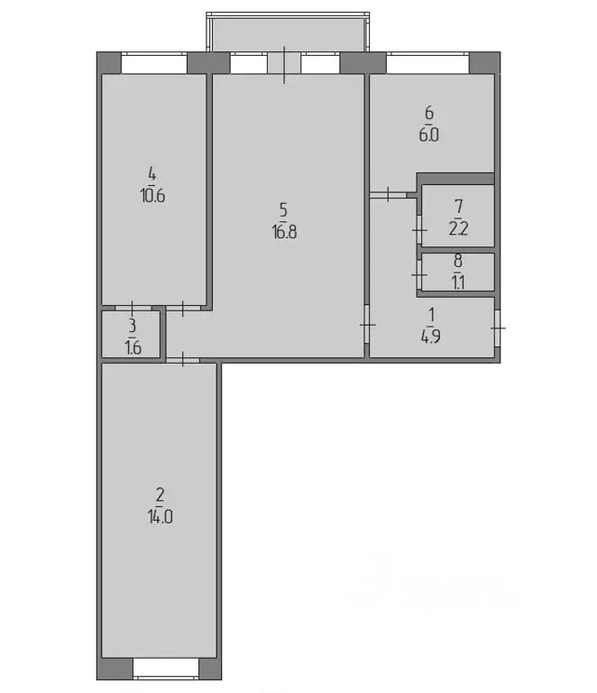 3-к кв. Башкортостан, Уфа Интернациональная ул., 179/1 (58.9 м) - Фото 2