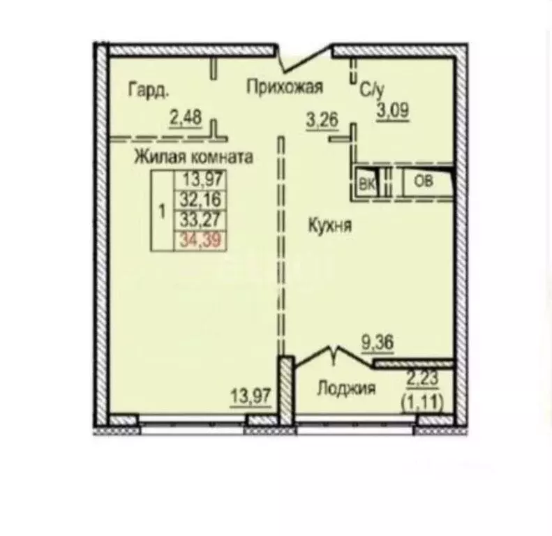 1-комнатная квартира: Балашиха, улица Яганова, 8 (34 м) - Фото 0