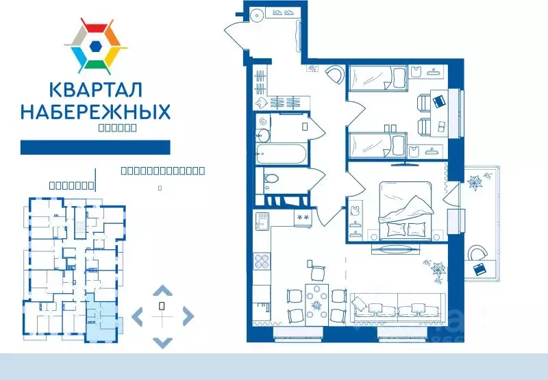 3-к кв. Брянская область, Брянск Деснаград мкр,  (62.83 м) - Фото 0