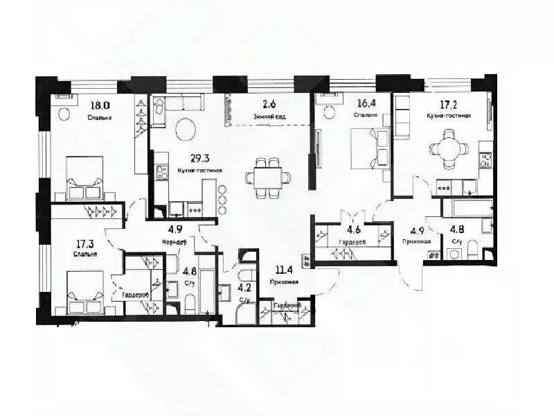 5-к кв. Москва ул. Архитектора Власова, 71к2 (143.0 м) - Фото 0