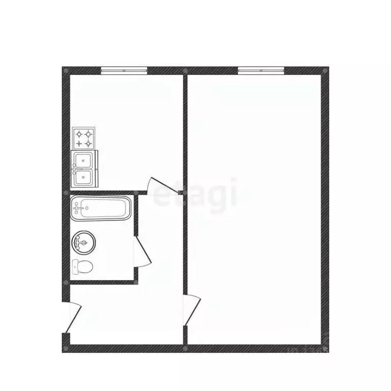 1-к кв. Иркутская область, Иркутск ул. Ржанова, 35 (30.2 м) - Фото 1
