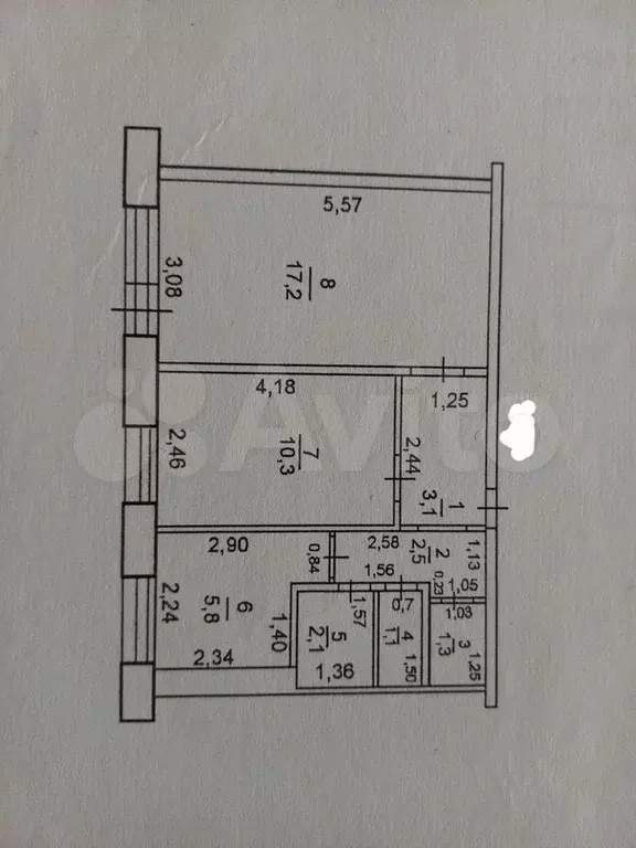 2-к. квартира, 43,4 м, 4/5 эт. - Фото 0