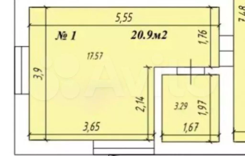 Квартира-студия, 21 м, 2/3 эт. - Фото 0