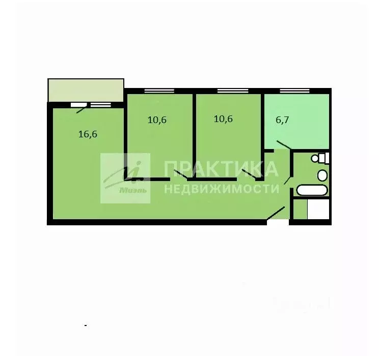 3-к кв. Москва Сумская ул., 6К2 (57.0 м) - Фото 1