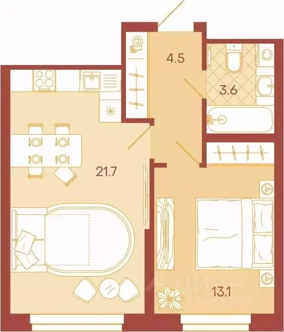 2-к кв. Пензенская область, Пенза ул. Минская, 25 (43.4 м) - Фото 0