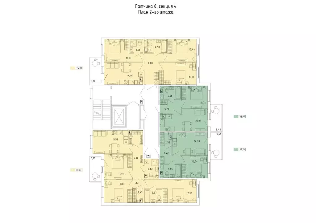 3-комнатная квартира: Гатчина, микрорайон Въезд (81.33 м) - Фото 2