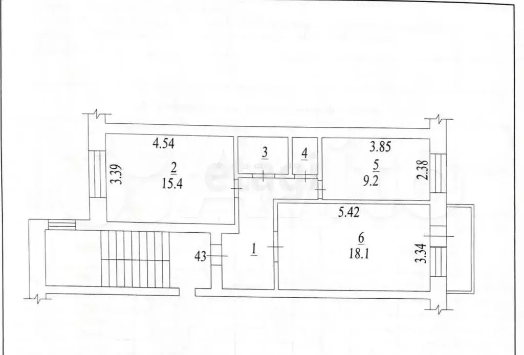 2-к. квартира, 56 м, 5/5 эт. - Фото 0