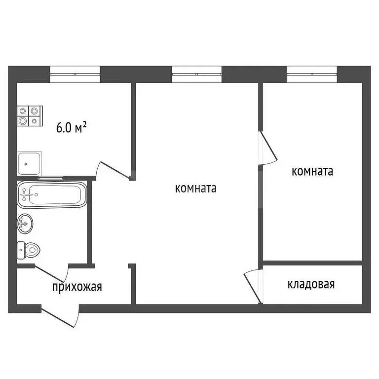 2-комнатная квартира: Воскресенск, Московская улица, 2В (40 м) - Фото 1