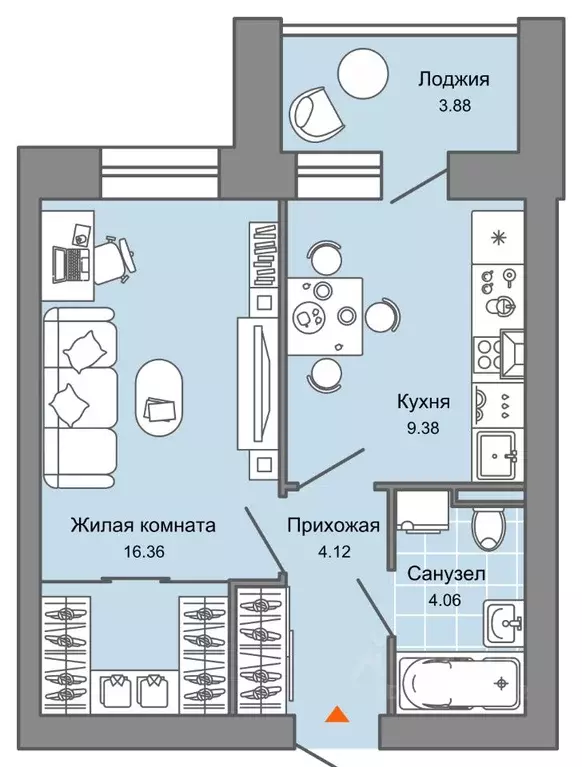 1-к кв. Кировская область, Киров Урванцево мкр, Знак жилой комплекс ... - Фото 0