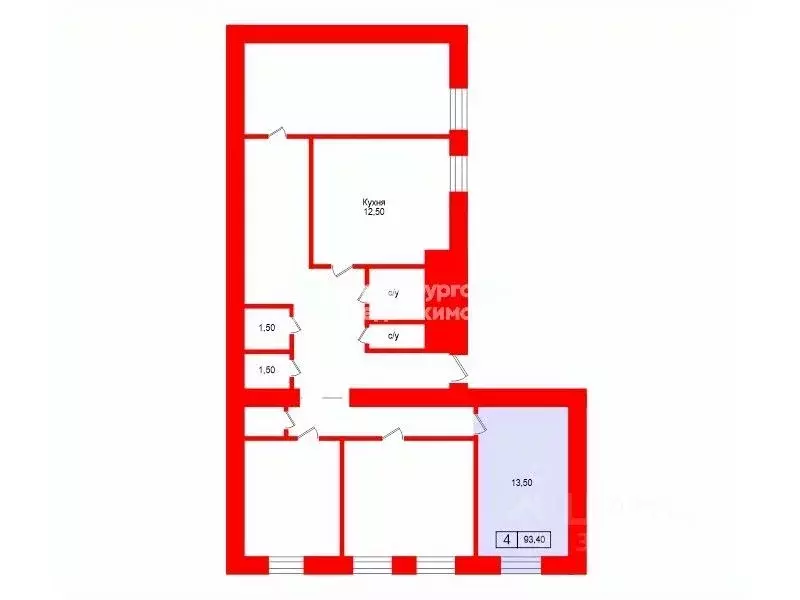 Комната Санкт-Петербург Серпуховская ул., 43 (13.5 м) - Фото 2