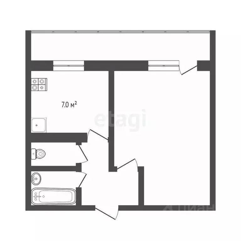 1-к кв. Тюменская область, Тюмень ул. Щорса, 7А (30.6 м) - Фото 1