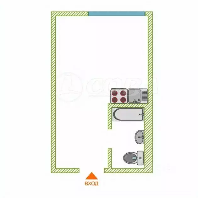 1-к кв. Тюменская область, Тюмень ул. Мельникайте, 83 (18.3 м) - Фото 1