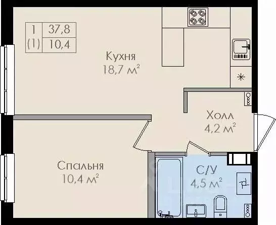 1-к кв. Новгородская область, Великий Новгород ул. Вересова, 5к2 (37.4 ... - Фото 2