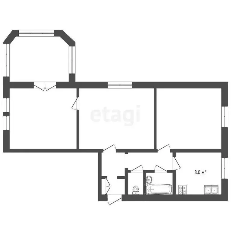 3-комнатная квартира: Ярославль, улица Жукова, 19А (62.1 м) - Фото 0