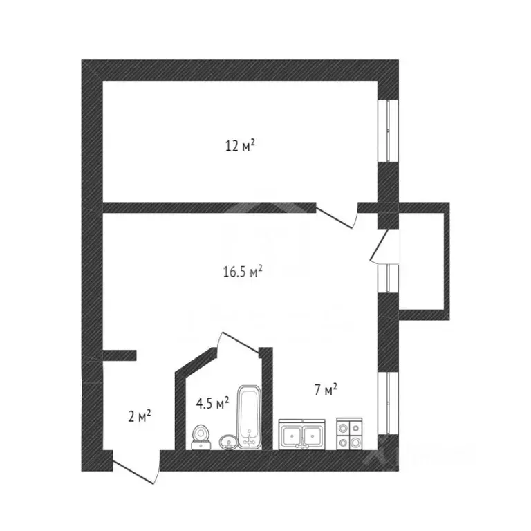 2-к кв. Санкт-Петербург просп. Металлистов, 16 (44.0 м) - Фото 1