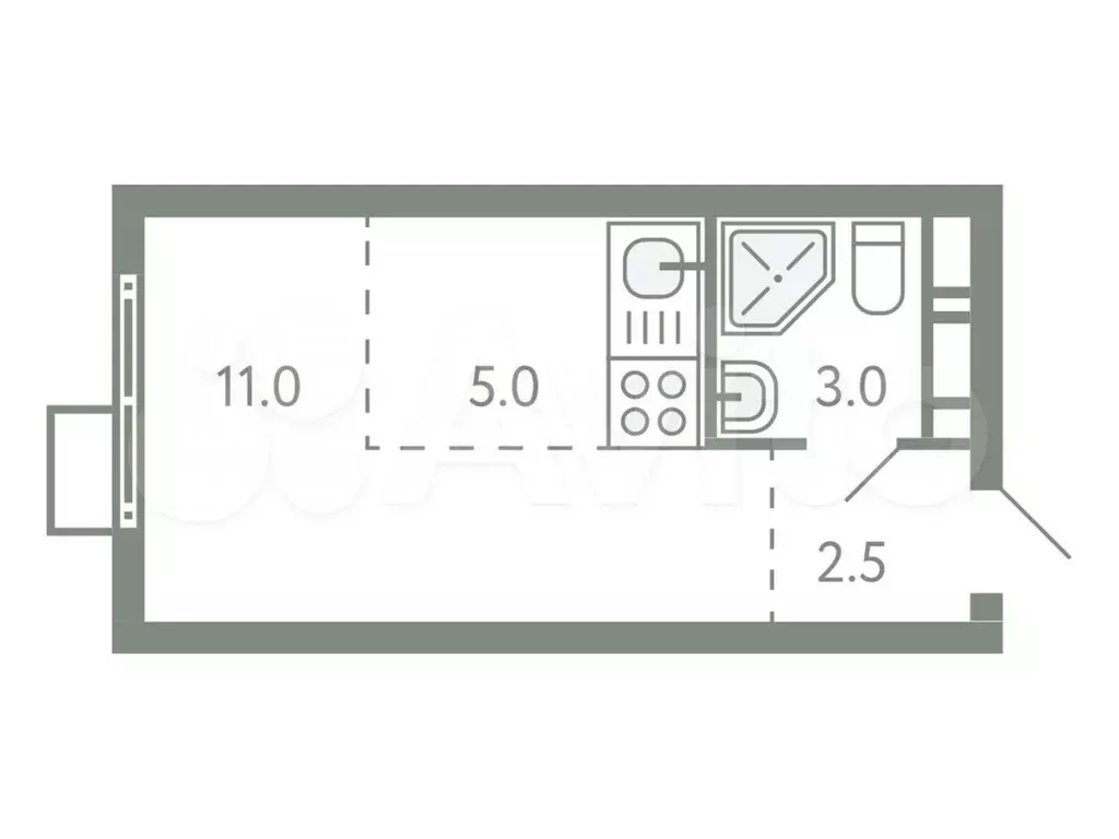 Квартира-студия, 20,6 м, 7/9 эт. - Фото 0