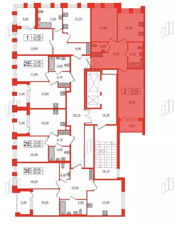 2-к кв. Санкт-Петербург Манчестерская ул., 5к1 (62.3 м) - Фото 2
