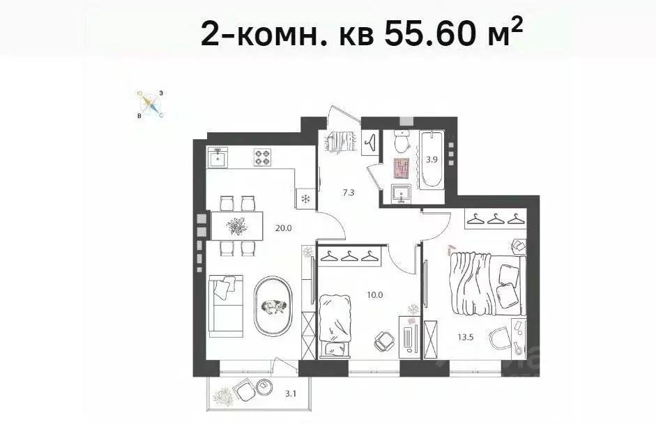 2-к кв. Нижегородская область, Нижний Новгород Культура с/пос, ул. ... - Фото 0