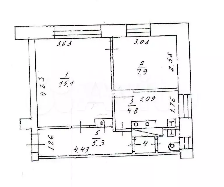 2-к. квартира, 33 м, 1/2 эт. - Фото 0