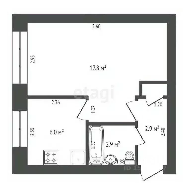 1-к кв. Коми, Ухта Юбилейная ул., 13 (30.4 м) - Фото 0