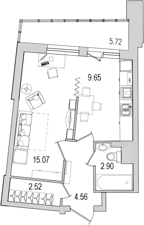 1-комнатная квартира: Санкт-Петербург, улица Кустодиева, 7к1 (40.42 м) - Фото 1