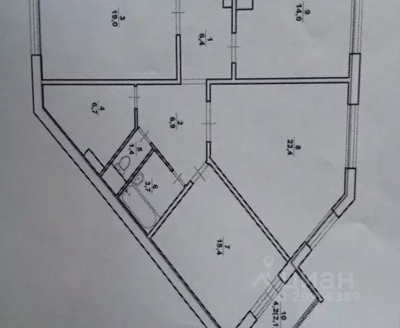 3-к кв. Костромская область, Кострома ул. Олега Юрасова, 1 (95.5 м) - Фото 1