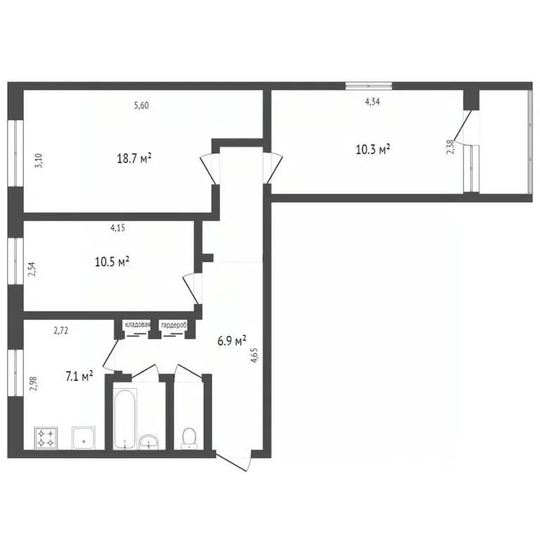 3-к кв. Вологодская область, Вологда ул. Ильюшина, 6 (64.0 м) - Фото 2