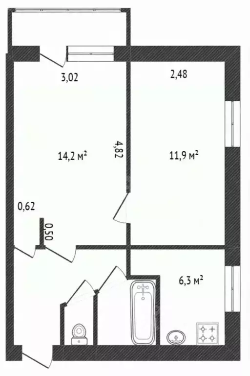 2-к кв. Ярославская область, Ярославль ул. Ньютона, 28В (40.0 м) - Фото 2
