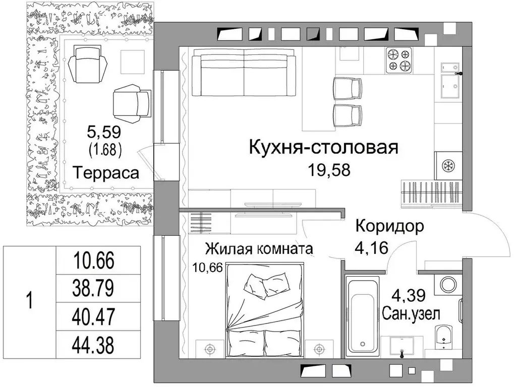 1-к кв. Калужская область, Калуга Жилыеы Острова кв-л,  (40.47 м) - Фото 0