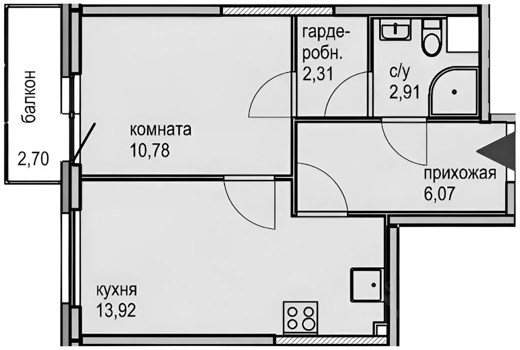 1-к кв. Санкт-Петербург ш. Суздальское, 22к2 (35.0 м) - Фото 1