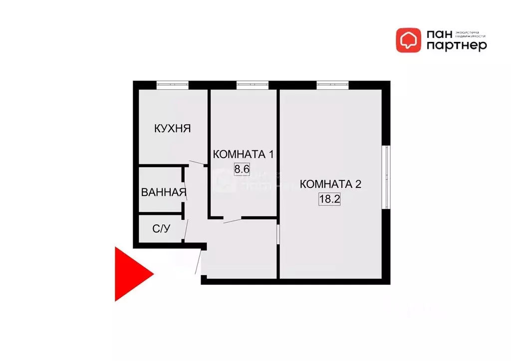 2-к кв. Санкт-Петербург ул. Орджоникидзе, 7 (41.1 м) - Фото 1